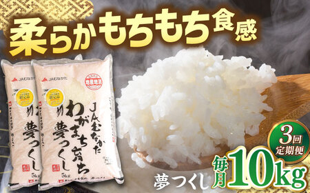 【全3回定期便】福岡産ブランド米・夢つくし5kg×2袋 桂川町/南国フルーツ株式会社[ADBW039]