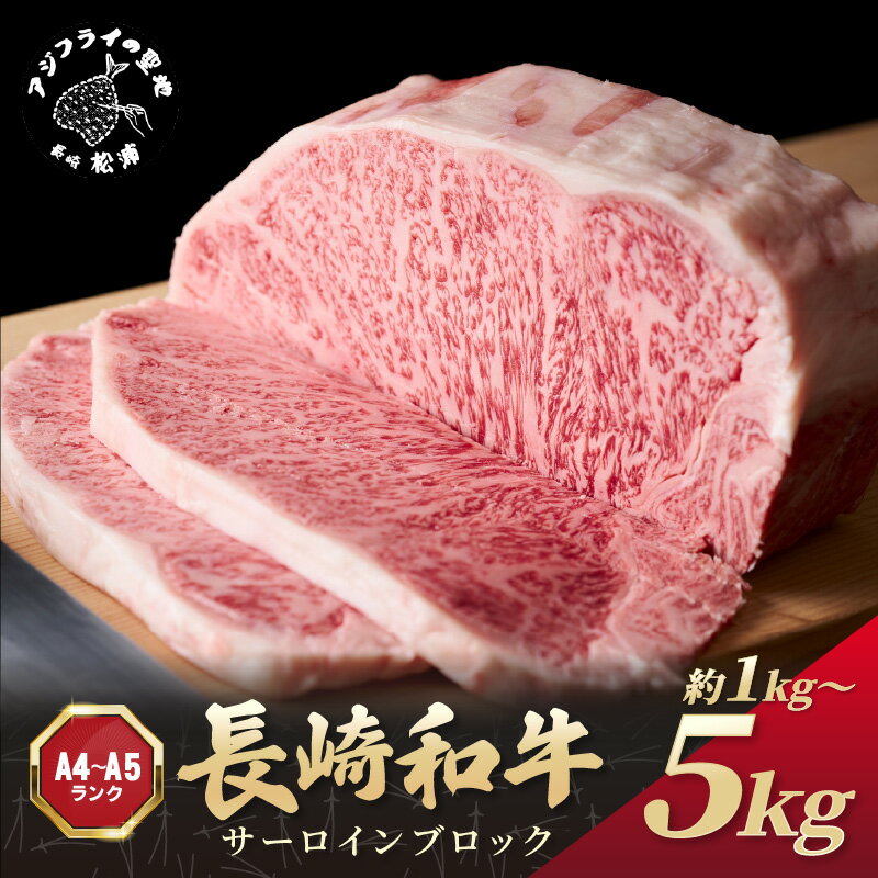 【ふるさと納税】【A4～A5】長崎和牛サーロインブロック 約1kg～約5kg