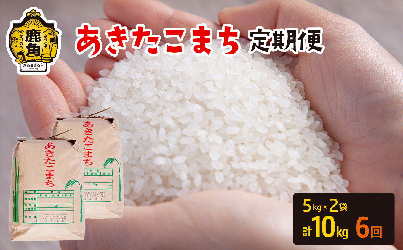 
            令和6年産 【定期便】秋田県鹿角市産 あきたこまち 10kg×6ヶ月／計60kg【豊田農園】 精米 米 お米 こめ コメ 県産米 国産米 ギフト お中元 お歳暮 ふるさと 返礼品 秋田 あきた 鹿角市 鹿角 送料無料
          