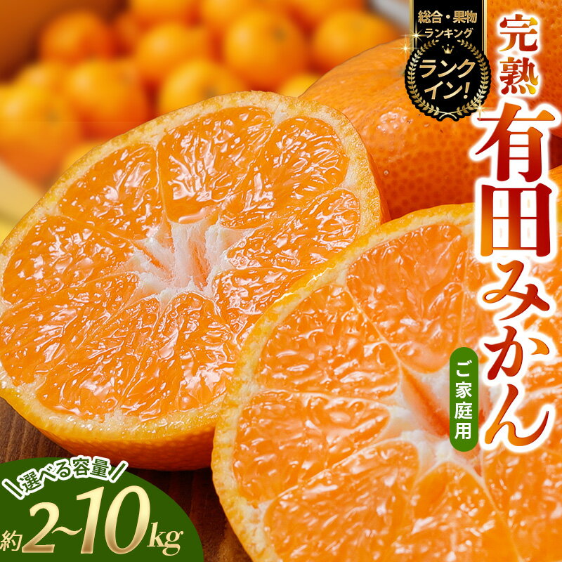 【ふるさと納税】 【先行予約】 みかん 有田みかん 2kg 4kg 5kg 6kg 8kg 10kg 傷み補償あり 訳あり 選べる容量 配送時期 人気 高評価 光センサー選別 家庭用 ご家庭用 みかん ミカン 果物 くだもの フルーツ 柑橘 農家直送 送料無料