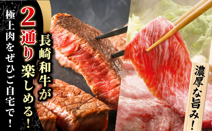 NA55 【全2回定期便】超入手困難！大人気フィレ肉！長崎和牛ヒレステーキ&ロース しゃぶセット-4