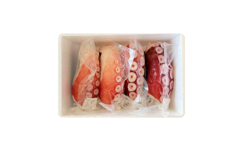 【北海道根室産】ボイル水たこ足ブロック4P(計1.8kg) C-20005