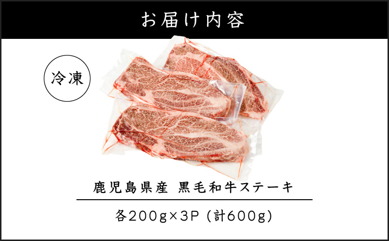 鹿児島県産 黒毛和牛ステーキ 600g　K151-010_01