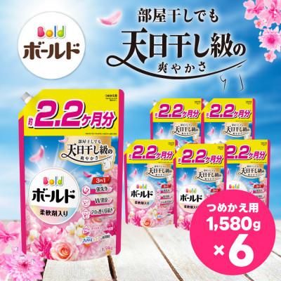 ふるさと納税 高崎市 ボールド 柔軟剤入り洗濯洗剤 華やかおひさまとプレミアムブロッサムの香り 詰め替え 1580g×6個