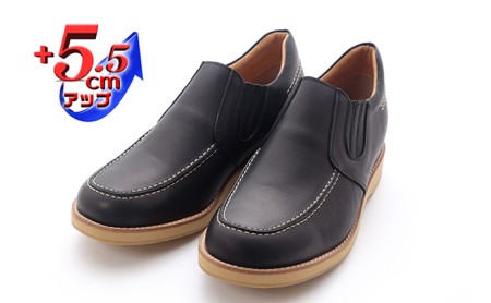 サイドゴア 本革 幅広 4E ワイド カジュアルシューズ スリッポン メンズ No.523 ブラック 雑貨 日用品 靴  24.0cm
