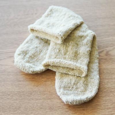 ふるさと納税 山添村 めえめえ牧場の手編みくつした(未脱脂手紡ぎ糸)　サイズ:22〜23.5cm |  | 01