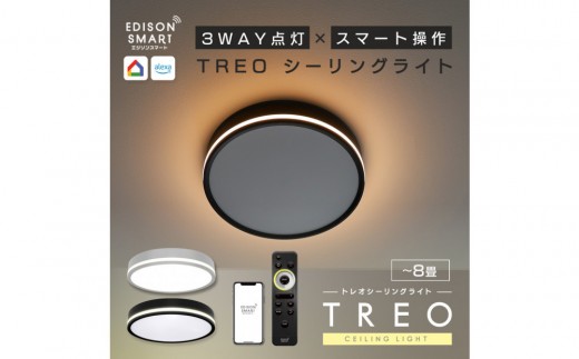エジソンスマート TREO シーリングライト 【ブラック】 福岡市