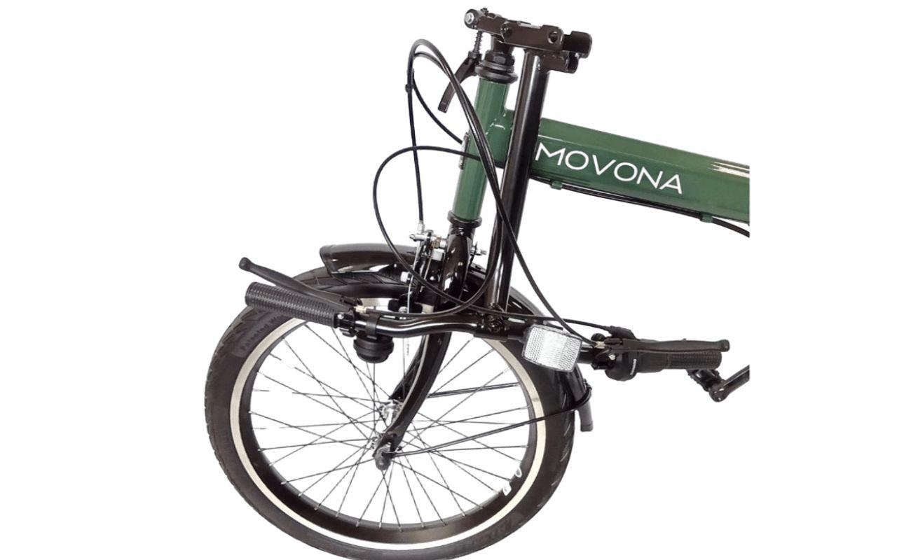ノーパンク 折りたたみ自転車 MOVONA 20インチ ワイドタイヤ Dark Green（ダークグリーン） SHIMANO6段変速 空気入れ不要 パンクしない 通勤 通学｜武田産業 フォールディング