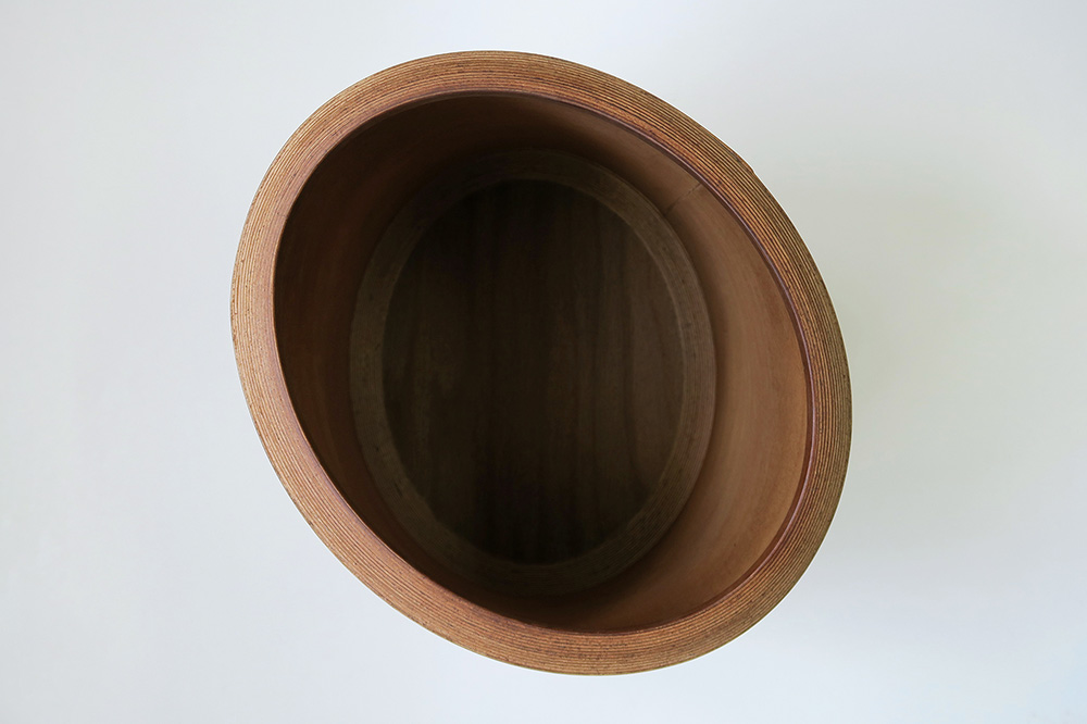 BUNACO ダストボックスtwist　IV　Mサイズ（キャメルブラウン） ごみばこ 木製家具 おしゃれ シンプル