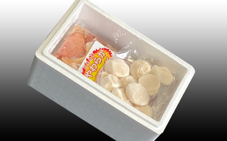 味付け若鶏(ザンギ)350g×2P、ほたて貝柱200g×1P A-76018