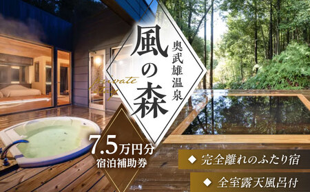 奥武雄温泉 風の森 宿泊補助券 75,000円分 温泉宿 [UEC004]