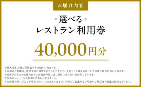 【グランドニッコー東京 台場】(選べる)レストラン利用券 40,000円