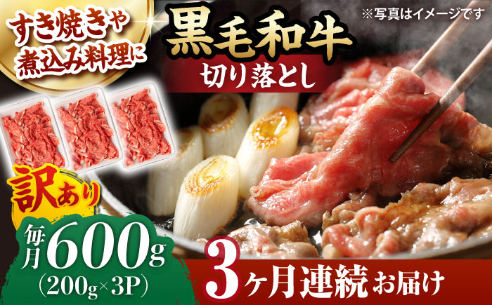 
                  【第3回定期便】【訳あり】 切り落とし 600g 長崎和牛 黒毛和牛  【夢ファームシュシュ】 [WF35] 肉 牛肉 しゃぶしゃぶ すき焼き 訳アリ ワケあり 定期便
                