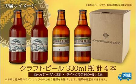 クラフトビール 2種 330ml 計4本 酒ヘイジーIPA ライトクラフトビール ビール 地ビール 瓶ビール ヘイジーIPA お酒 酒 ホップ 麦芽 人気 晩酌 宅飲み 家飲み 飲み比べ お取り寄せ 