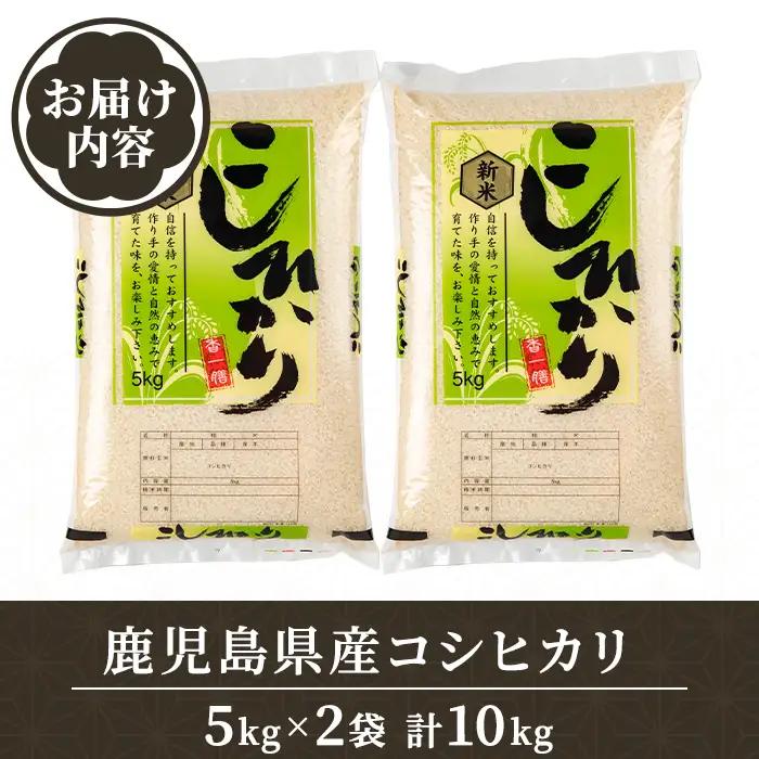令和8年産 新米 鹿児島県産 コシヒカリ 計10kg 5kg×2袋 国産 精米 白米 ごはん【山下商店】B95001