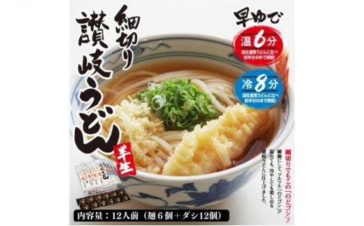 うどん 讃岐 絶妙なのどごし 細切り うどん 12人前 ダシ付 麺類 乾麺 惣菜 讃岐うどん さぬきうどん お中元 コシ 生麺 ぶっかけ 冷凍 半生麺 加工食品 引っ越し 製麺 茹でる