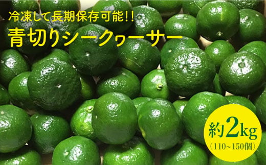 【TVで話題！】【先行予約】青切り シークワーサー 約2kg（110〜150個） ＜広津農園＞ [CBN011]
