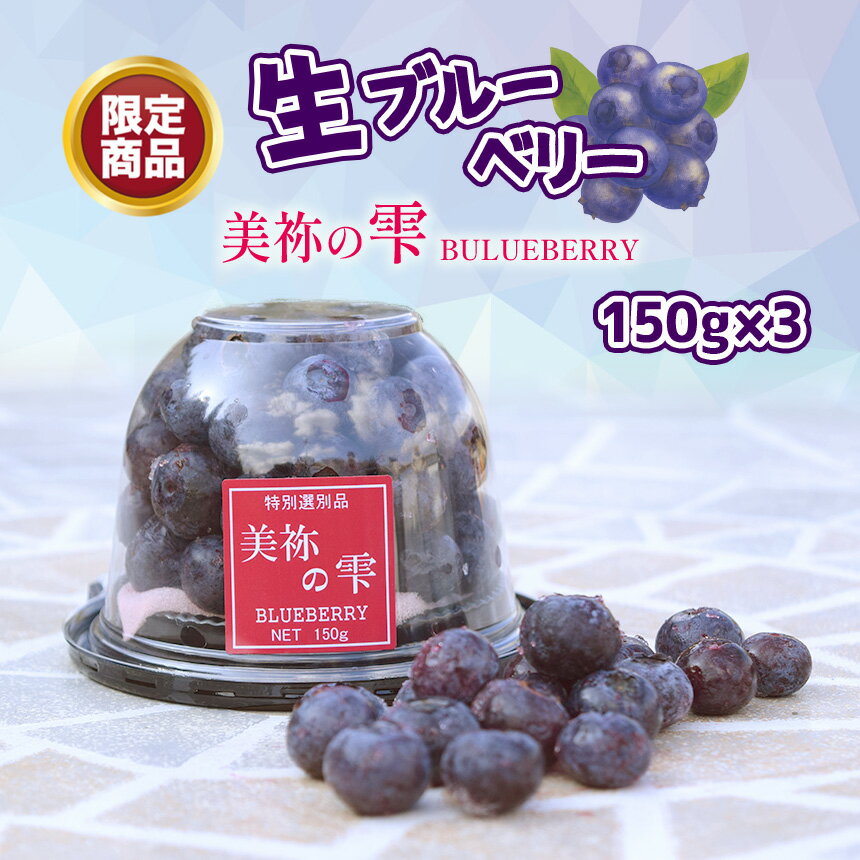 【ふるさと納税】 数量限定 ・ 期間限定 生 ブルーベリー 「 美祢の雫 」3pセット | ブルーベリー 大粒 超大粒 自家栽培 美祢の雫 限定 数量 期間 フルーツ 果物 果実 お取り寄せ ご当地 山口 美祢 美祢市 特産品 期間限定 数量限定