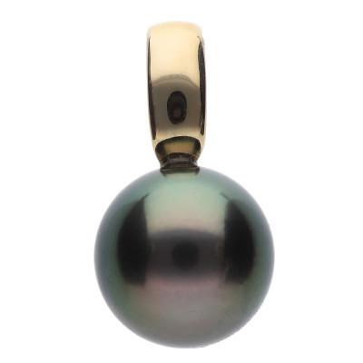 ふるさと納税 神戸市 【響】黒蝶真珠(タヒチパール) K18 イエローゴールド ペンダントトップ