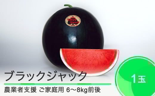 すいか ご家庭用 大玉 ブラックジャック 約6〜8kg前後 1玉 2025年産 令和7年産 山形県産 大石田町産 8月上旬から順次発送 mn-suwbj