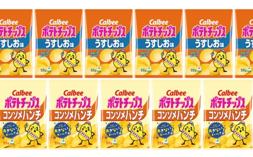 カルビー ポテトチップス レギュラー サイズ 2種類 詰め合わせ 16袋（ うすしお ／ コンソメ ） ポテチ お菓子 おかし 大量 スナック おつまみ ジャガイモ じゃがいも まとめ買い うすしお8