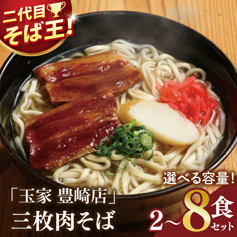 【ふるさと納税】【選べる内容量】≪ 三枚肉そば 2～8食セット ≫ 玉家 豊崎店 沖縄そば 生麺 そば だし 麺 麺類 沖縄 沖縄グルメ 郷土料理 琉球 沖縄料理 お取り寄せ かつお 豚骨 三枚肉 豊見城市 人気 送料無料