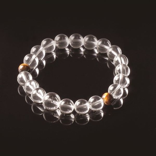 【ふるさと納税】男性用 白水晶ブレス念珠 (合玉虎目) さざれ水晶セット 数珠 男性用 日本製 アクセサリー 本水晶 鷹目石 本水晶ブレスレット 男性用ブレスレット 山梨県 甲斐市 W-17