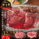 【ふるさと納税】牛肉 宮崎牛 2kg 宮崎ブランドポーク 1.2kg 計3.2kg 焼肉 セット バーベキュー 国産 冷凍 送料無料