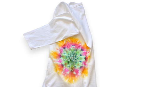 タイダイ７分TシャツB ASCENSION  黒部の名水染め　ファッション 服 男性 メンズ 女性 レディース トップス  絞り染め おしゃれ 染物 プレゼント Sサイズ