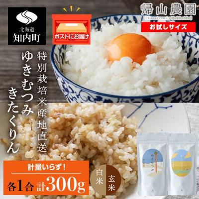 ふるさと納税 知内町 食べ比べ ゆきむつみ きたくりん 各1合(150g)計2袋 国産 北海道 北海道産
