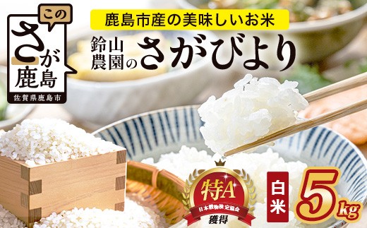 
            鈴山農園こだわり さがびより 5kg C-178 佐賀県 鹿島市 精米 白米 お米 ブランド米
          