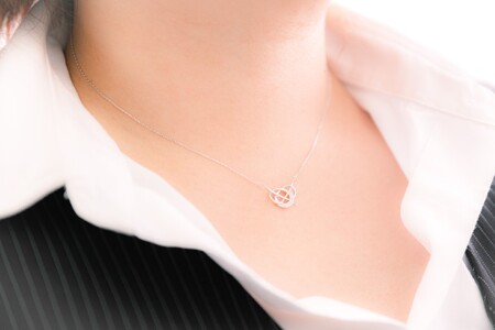 Pt900 水引ネックレス あわじ結び CN-122