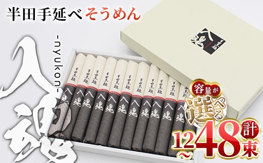
                  ＜選べる内容量＞半田そうめん『入魂』(100g×12～48束／計1.2～4.8kg)【tr01-01】【半田手延べそうめん協同組合】
                