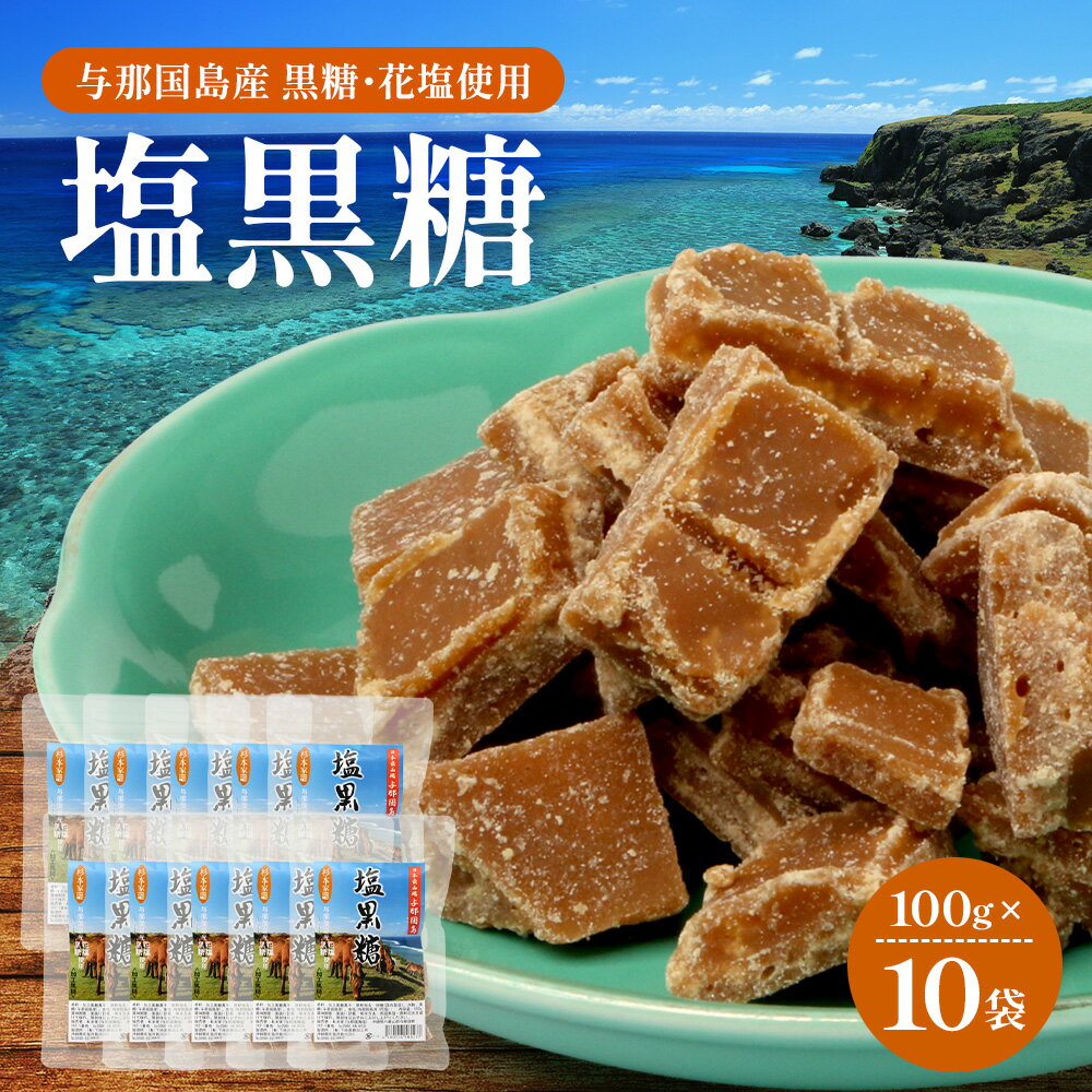 【ふるさと納税】与那国島 塩黒糖（100g）×10袋　A007｜沖縄県 与那国町 塩 海塩 黒糖 スィーツ