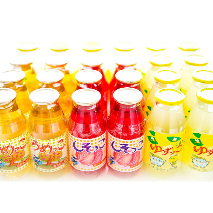 【ふるさと納税】 ゆずっこ 180ml×12本 うめっこ しそっこ 180ml×6本 飲料類 清涼飲料水 果汁飲料 ジュース 柚子果汁 梅果汁 しそエキス ハチミツ 箱入り 果物 柚子 うめ 甘さスッキリ ロングセラー 詰め合わせ セット 特産品 お取り寄せ