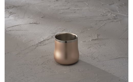 18-8ステンレス 二重構造 エレガンスDXフリーカップ220ml シャンパンゴールド FC011160