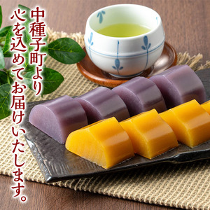 n306 鹿児島銘菓！安納芋ようかん・紫芋ようかんセット(2種・各2パック) 鹿児島 種子島 和スイーツ 和菓子 郷土 安納いも 紫いも 羊羹 常温 【山田製菓本舗】