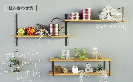 スクエアフレーム　ワンバイシックス棚板セット 黒×ナチュラルホワイト