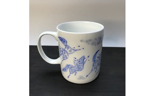 縁起物『左駒』マグカップ青