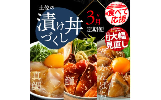 【CF-R5tka】　《3ヶ月定期便》土佐の漬け丼づくし3ヶ月定期便〈高知市共通返礼品〉