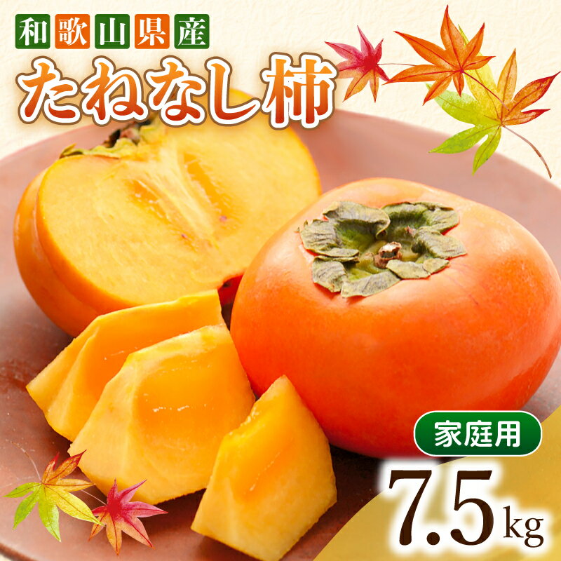 【ふるさと納税】 【先行予約】【訳あり・ご家庭用】【秋の味覚】和歌山産たねなし柿 約7.5kg【2026年9月中旬～2026年11月上旬頃に順次発送予定】【TM11】