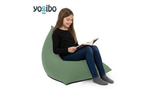 ヨギボー ピラミッド オリーブグリーン Yogibo Pyramid ビーズクッション 子ども用 小型 座椅子 三角形 持ち運び キッズ 洗えるカバー 家具 ギフト 大阪府 岸和田市 [№5385-1374]