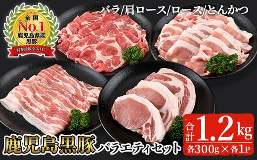 
										
										鹿児島黒豚バラエティセット合計1.2kg(バラ、肩ロース、ロース、とんかつ各300g)【Ｌ-2101】 鹿児島県産 黒豚 詰合わせ【そお鹿児島農業協同組合】A326-v01
									