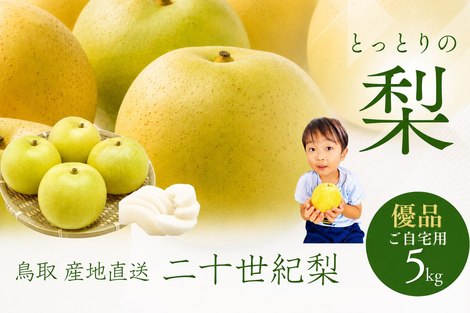 鳥取県産 梨 優品 ご自宅用 二十世紀梨 5kg 【鳥取県 境港市】
