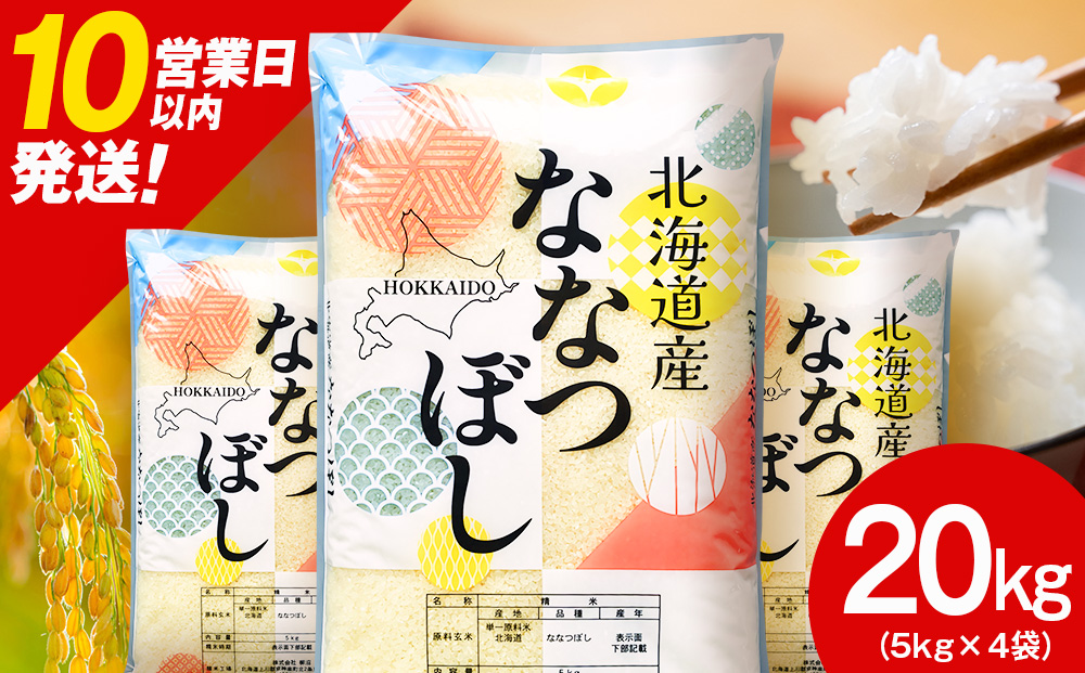 北海道産 ななつぼし 白米 20kg （5?×4）