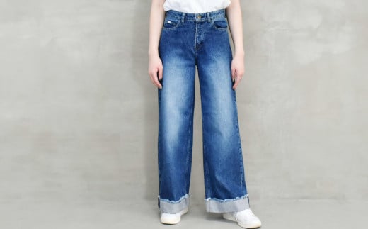 【SIZE:1】T-ASSACレディースジーンズ「WIDE／LIGHT INDIGO」（ワイド）【T-ASSAC シーンズ スキニー ジーパン 児島デニム デニム 衣類 岡山県 倉敷市 おすすめ 人気】