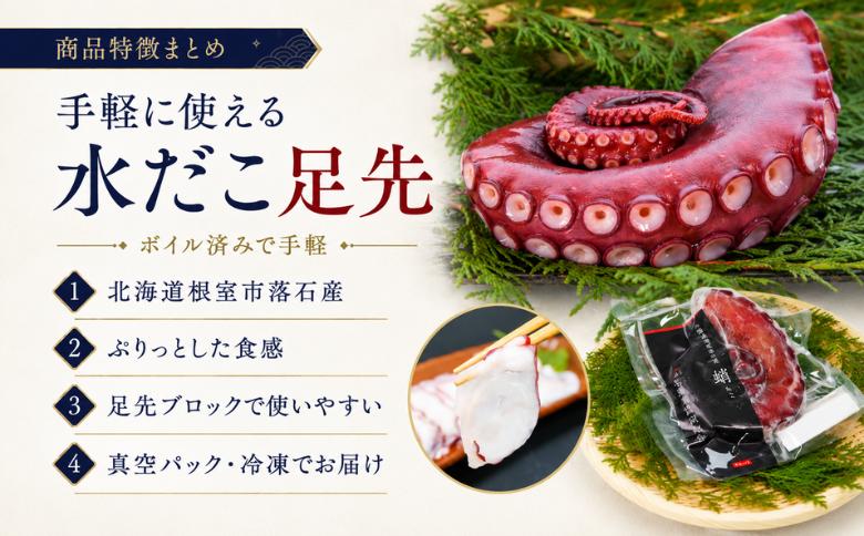 【北海道根室産】ボイル水たこ足先2P(計600g) G-20003