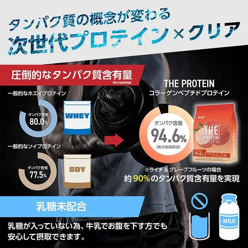 THE PROTEIN ザプロテイン 塩レモン味 200g たんぱく質約22.5g(1食) お試し 少量 コラーゲン プロテイン コラーゲンペプチド コラーゲンパウダー たんぱく質 タンパク 筋肉 筋
