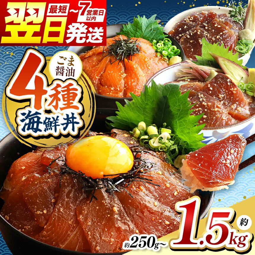 【ふるさと納税】 4種 海鮮丼 | 選べる まぐろ サーモン ブリ カツオ 選べる 種類 内容量 定期便 約 250g ～ 約 1.5kg | 熊本県 和水町 ごま 醤油 魚 海鮮 肥後 海鮮丼 スライス 冷凍 漬け さかな 漬け丼 小分け 数量限定 人気 海産物 水産加工 鮪 ご飯 冷凍食品