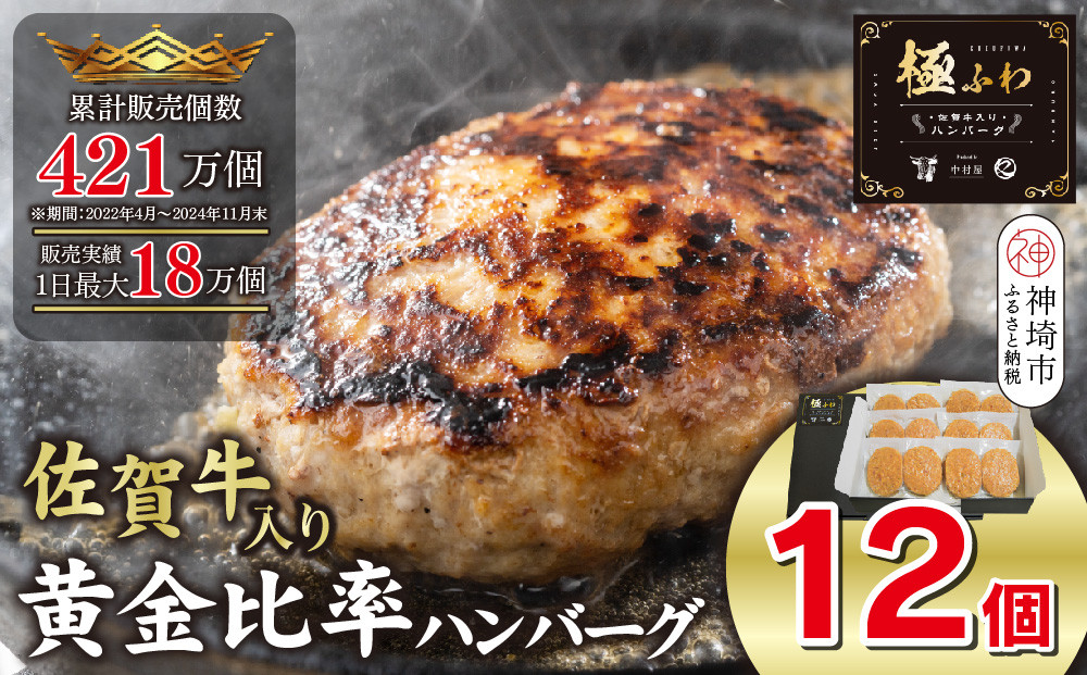 
            佐賀牛入りハンバーグ 120g×12個【佐賀牛 国産 冷凍】(H083104)
          